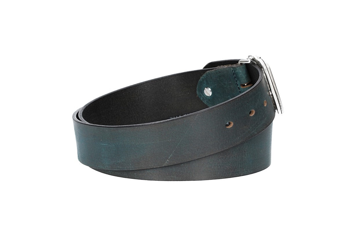 Ledergürtel in Blau | Marine 40mm mit Schmuckschließe Koppel - leder-accessoires.com