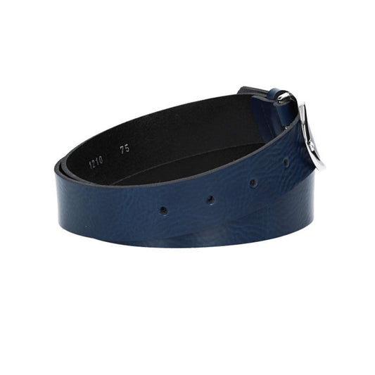 Ledergürtel 30mm in Blau | Marine mit Dornschließe in Silber - leder-accessoires.com