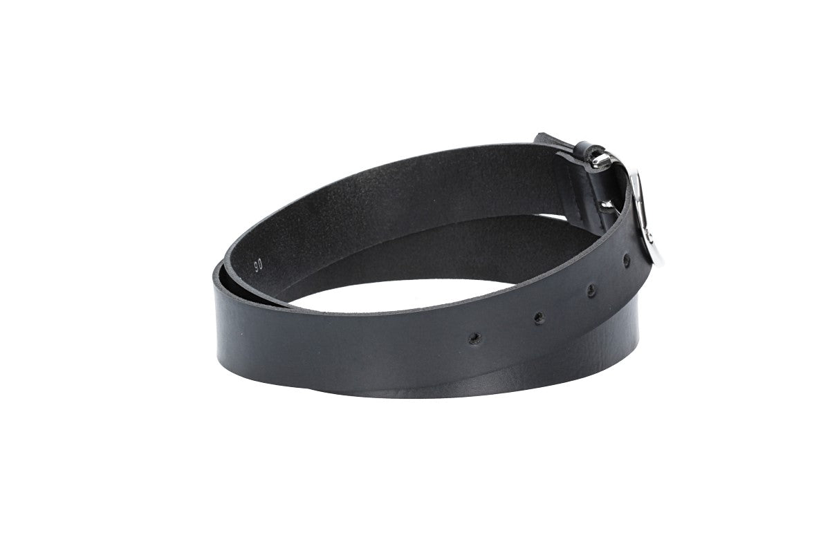 Ledergürtel 30mm in Schwarz mit Dornschließe in Silber - leder-accessoires.com
