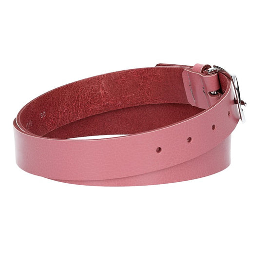 Ledergürtel 30mm in Rosa mit Dornschließe in Silber - leder-accessoires.com
