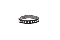 Armband Schwarz|Fell mit Sternen aus Leder - leder-accessoires.com