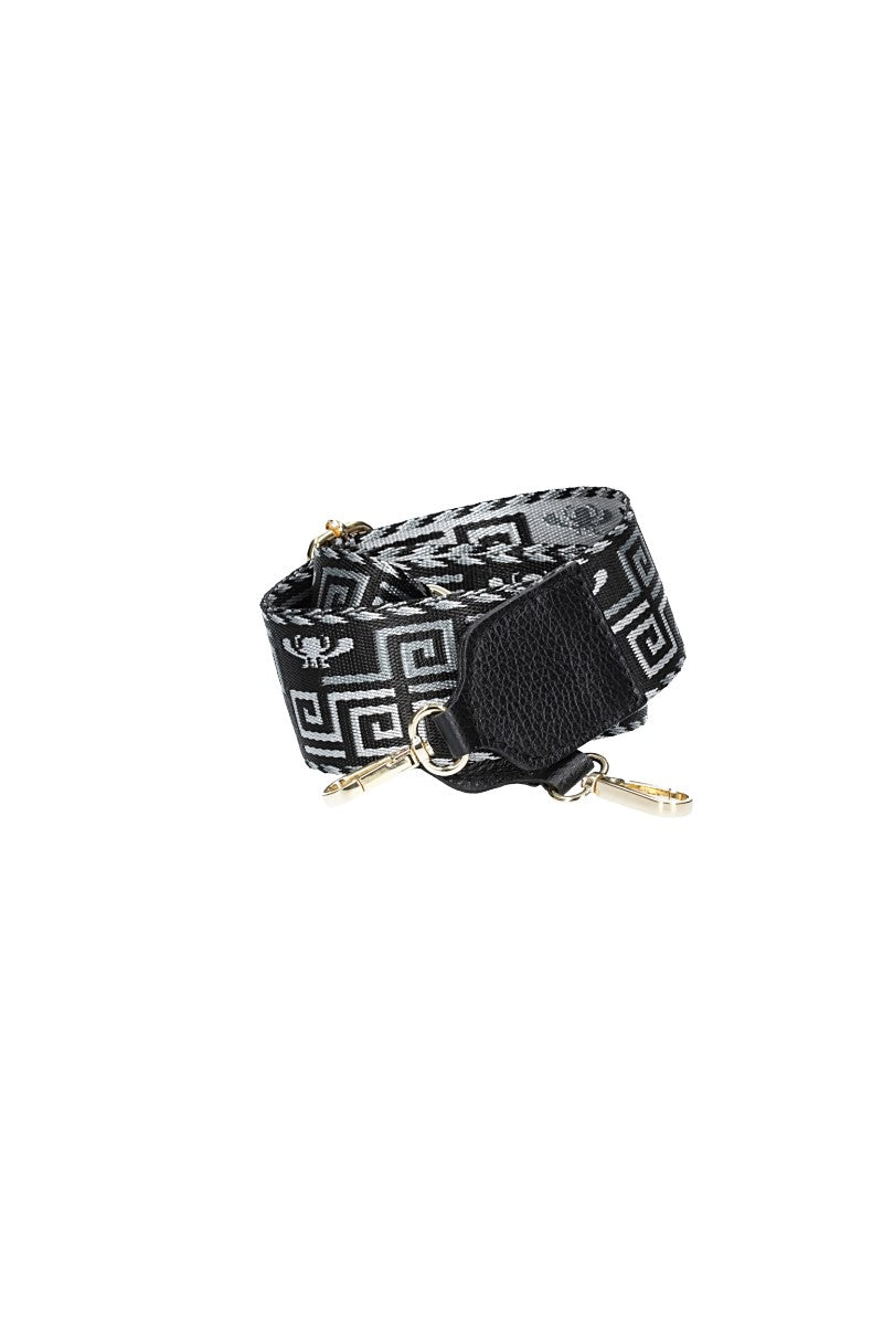 Taschenriemen | Wechselriemen mit Karabiner in Schwarz-Metallic - leder-accessoires.com