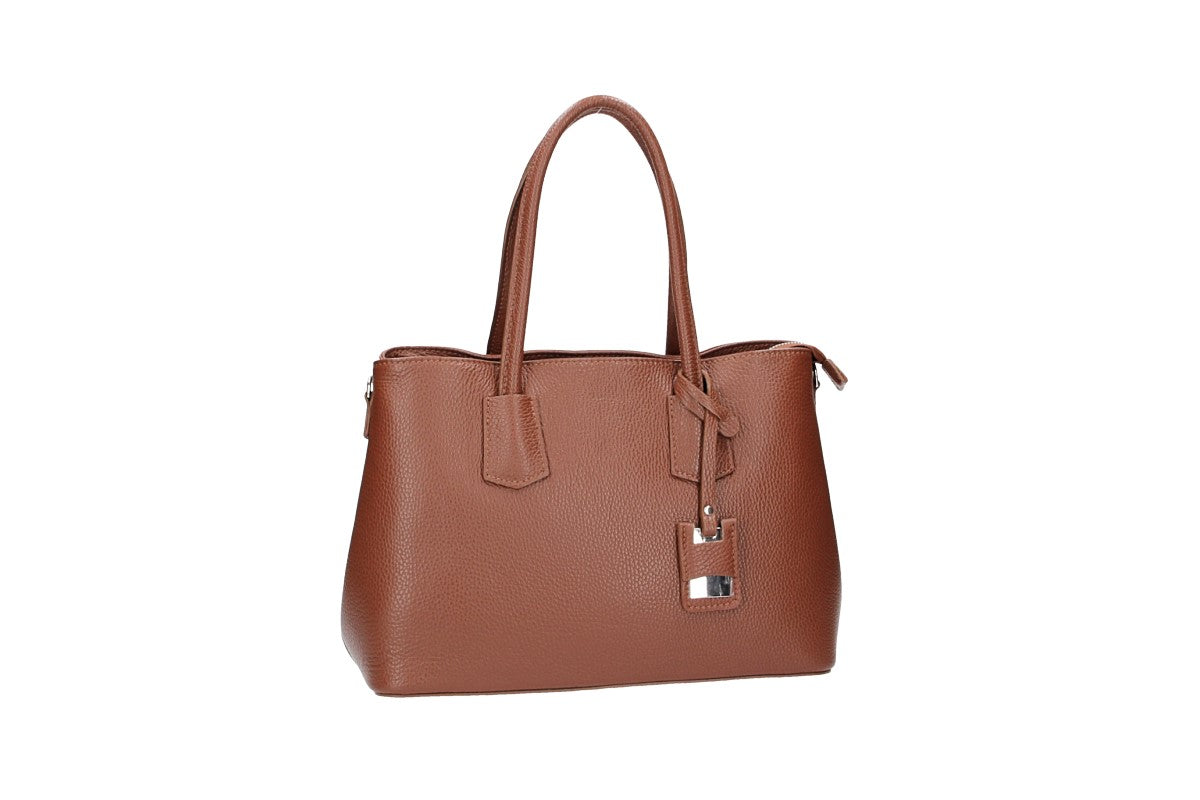 Schultertasche in Braun aus Leder - leder-accessoires.com