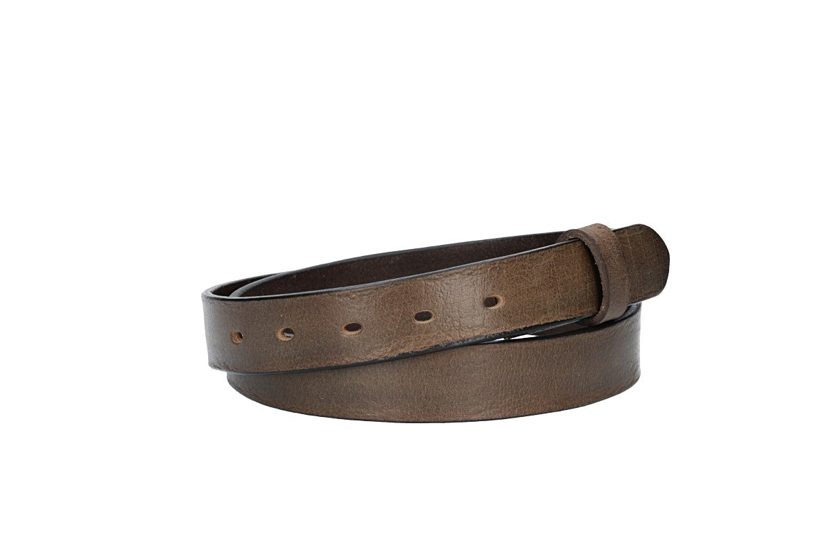Lederriemen | Gürtelrohling Glanz 30mm in Grau mit Schlaufe und Kapplochteil - leder-accessoires.com
