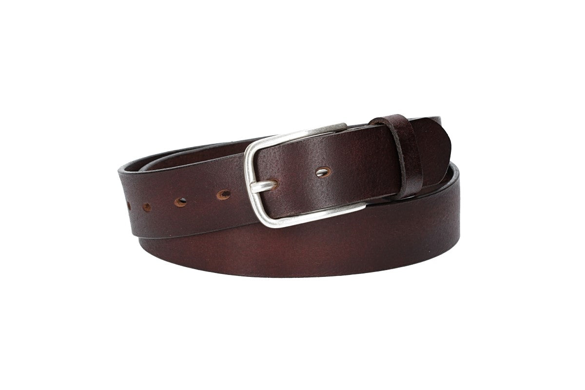Ledergürtel Rot 35mm mit Dornschließe in Silber - leder-accessoires.com