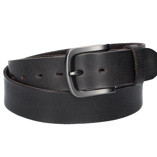 Ledergürtel Schwarz 40mm mit Dornschließe in Schwarz - leder-accessoires.com