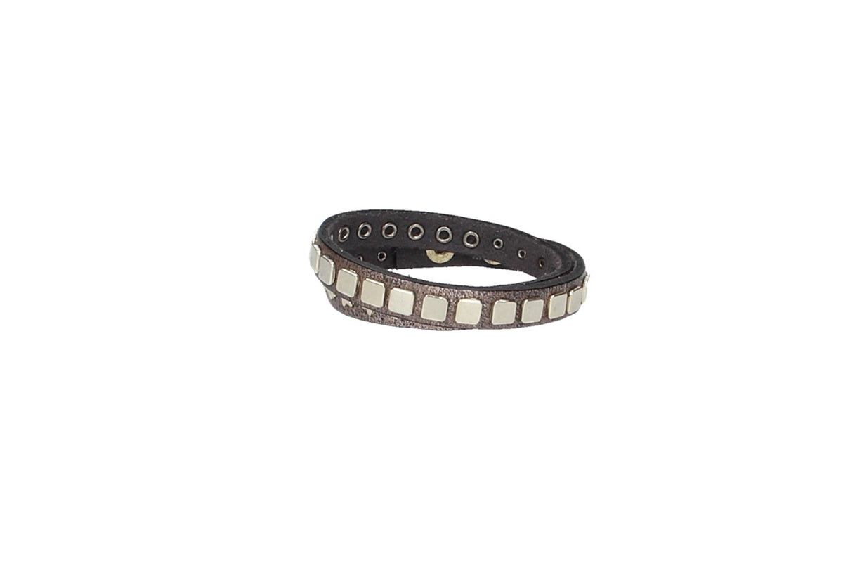 Armband doppelt Rose|Gold in Rochenoptik aus Leder - leder-accessoires.com