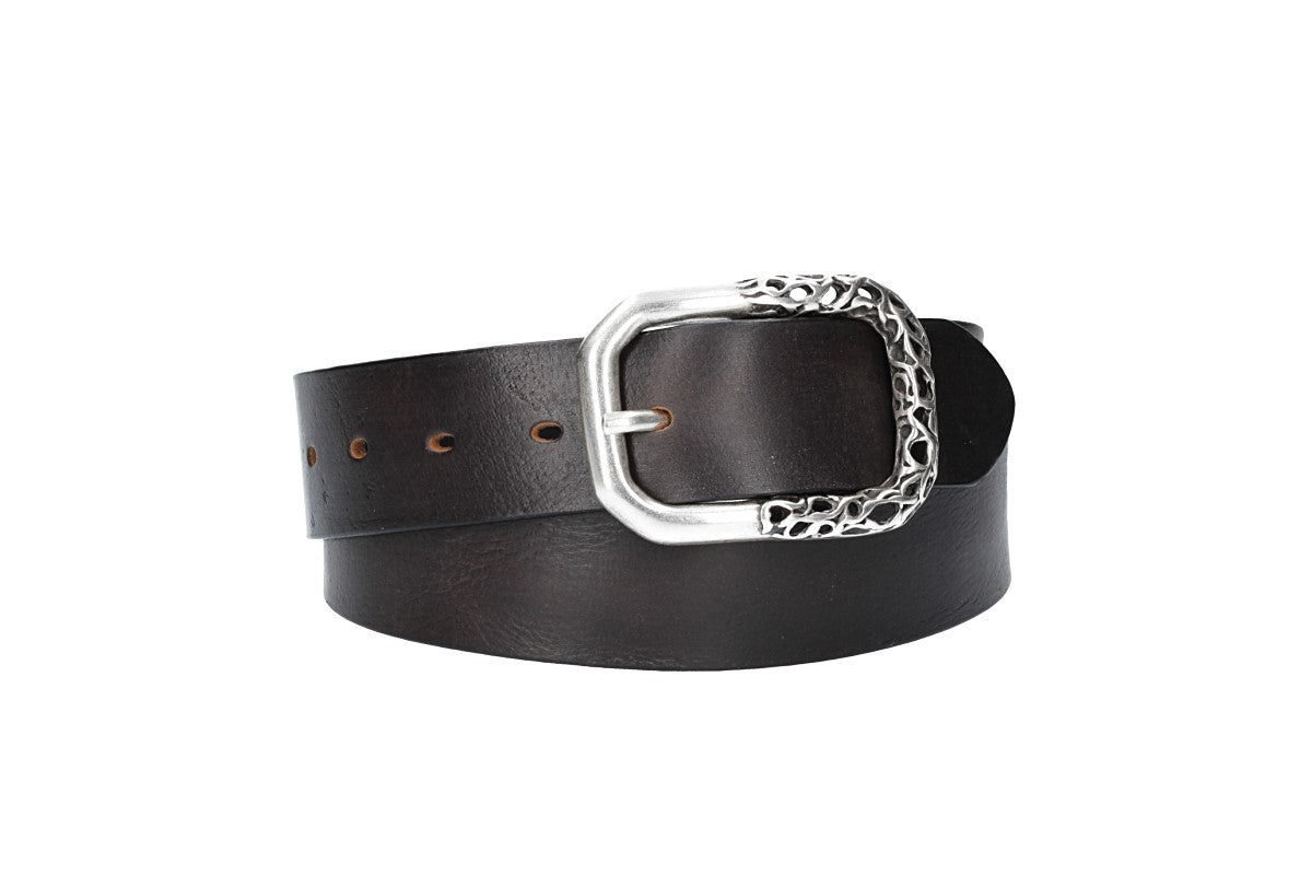 Ledergürtel in Schwarz 40mm mit Schmuck-Vollschließe - leder-accessoires.com