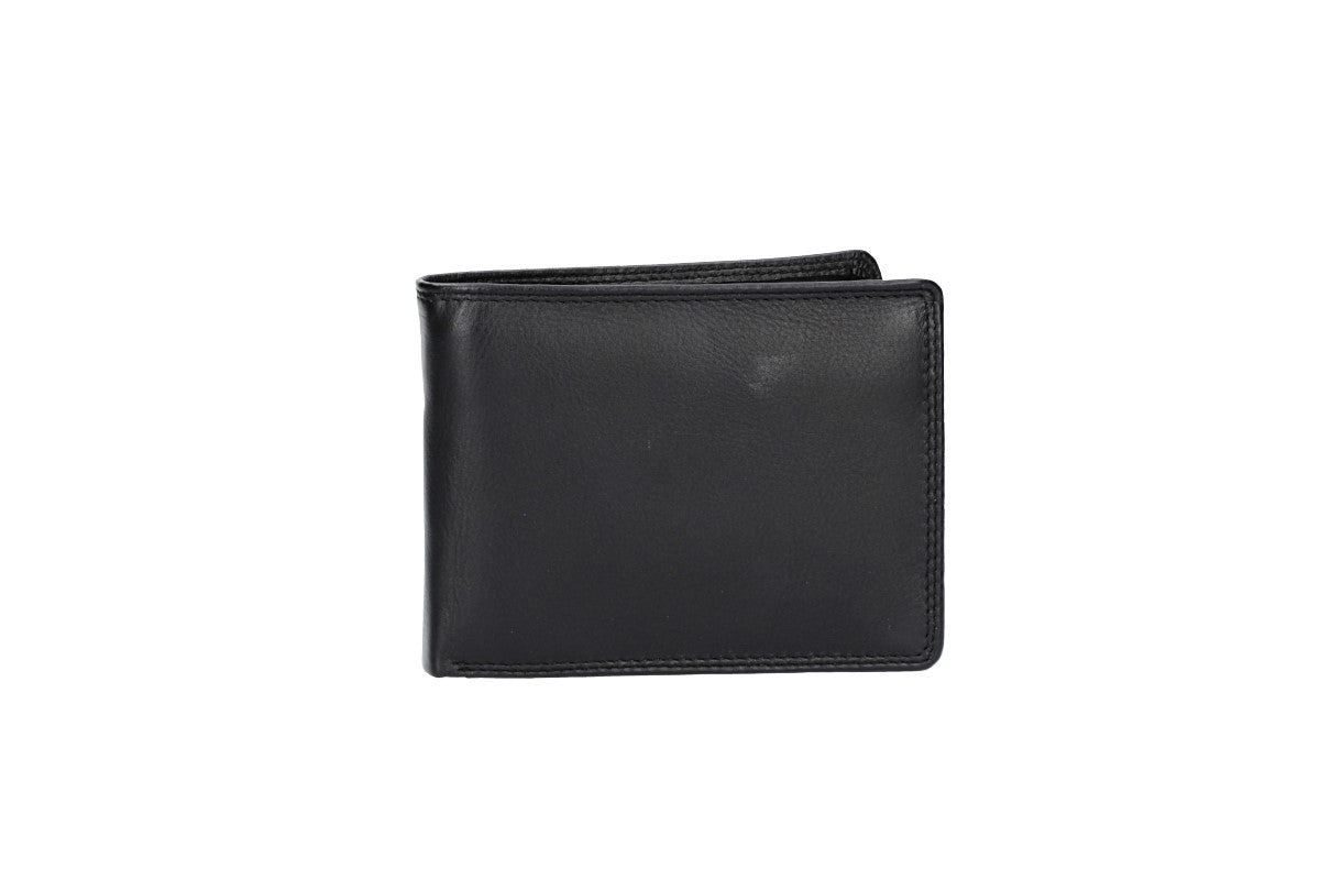 Geldbörse Querformat mit Riegel in Schwarz aus Leder - leder-accessoires.com