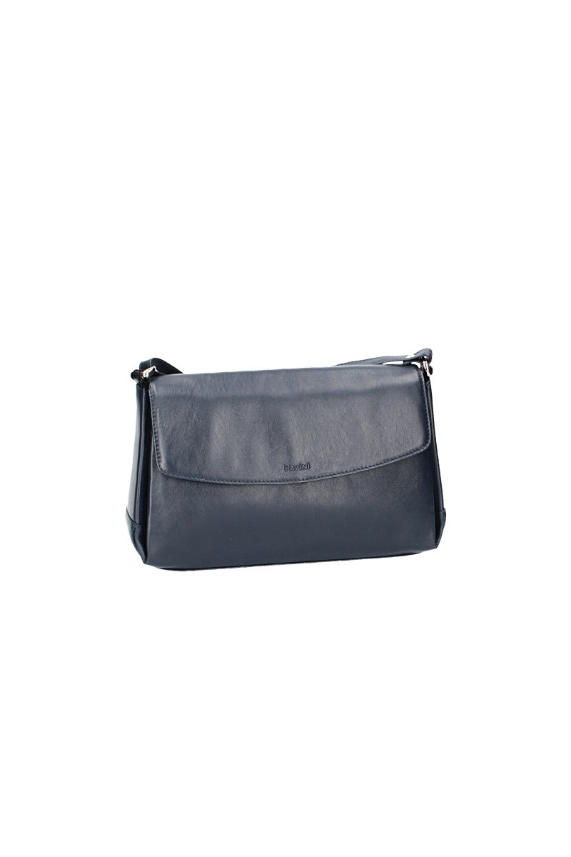Umhängetasche mit Überschlag in Blau|Marine aus Leder - leder-accessoires.com