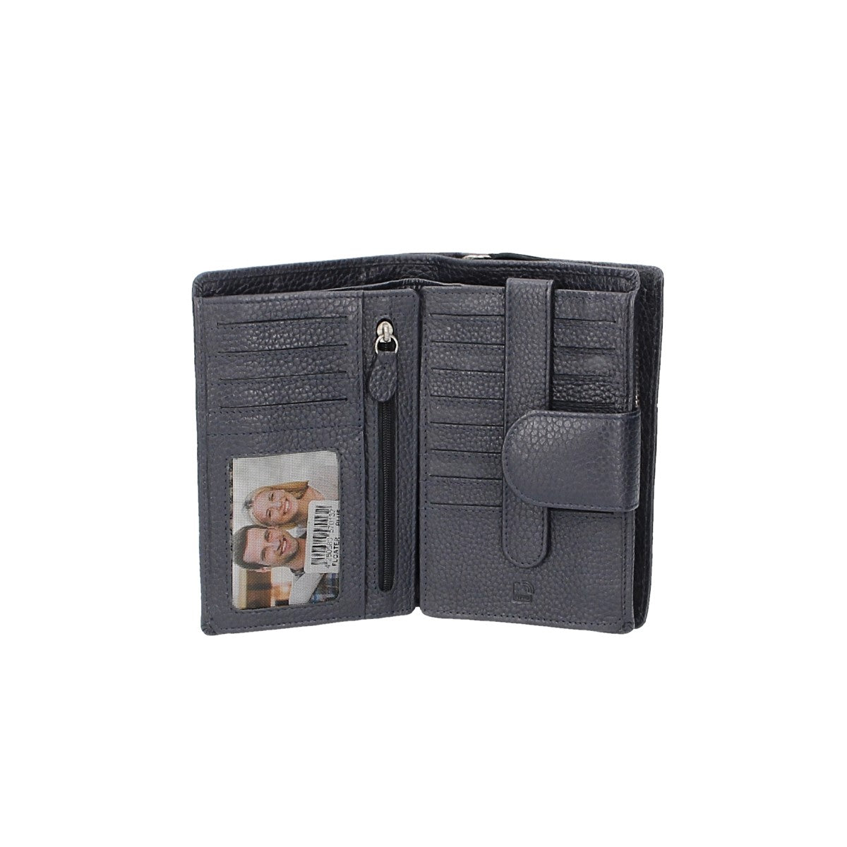 Damenbörse mit Riegel in Blau aus Leder - leder-accessoires.com