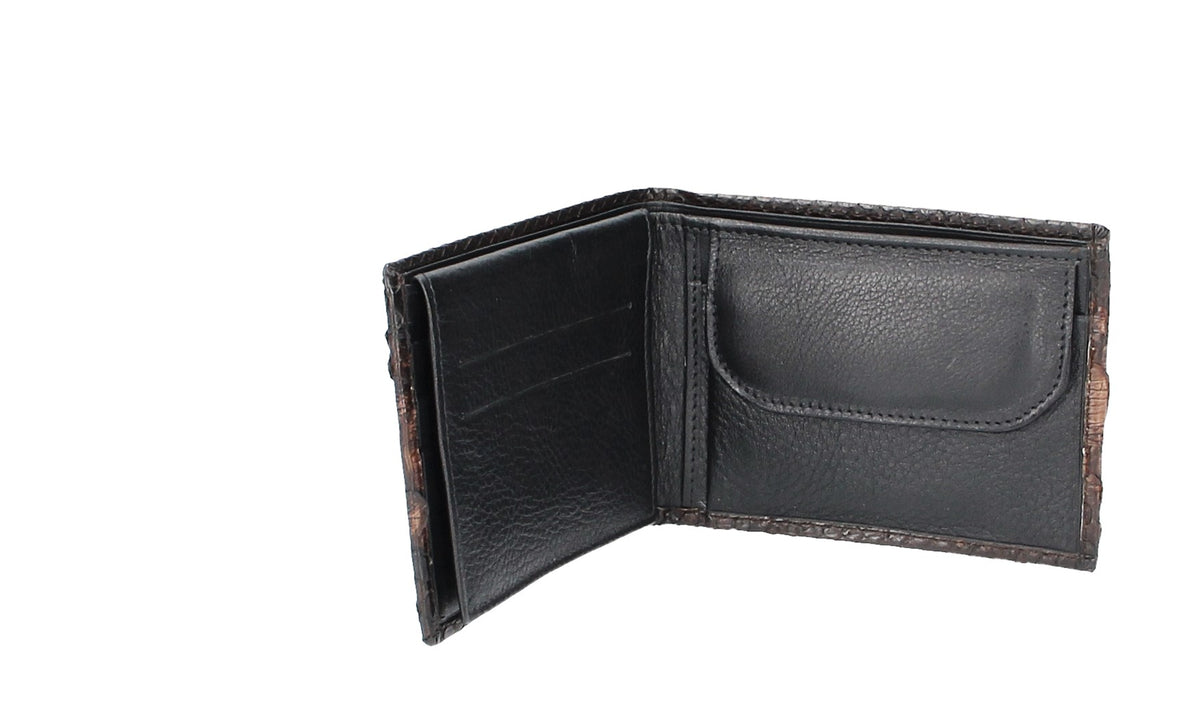 Börse Querformat in Braun aus echtem Schlangenleder - leder-accessoires.com