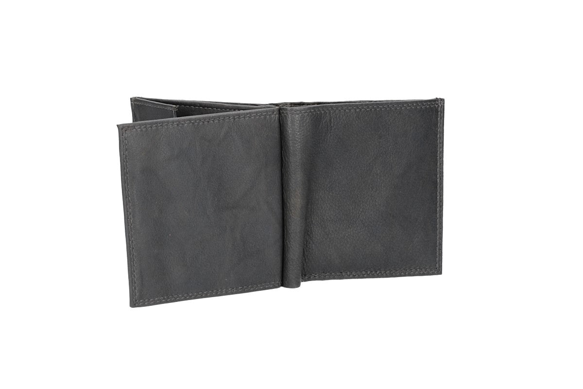 Geldbörse Wiener Schachtel in Grau aus Leder - leder-accessoires.com