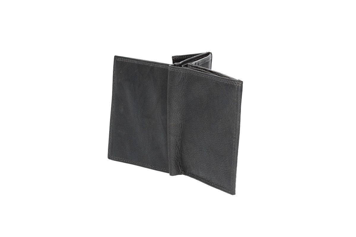 Geldbörse Wiener Schachtel in Grau aus Leder - leder-accessoires.com