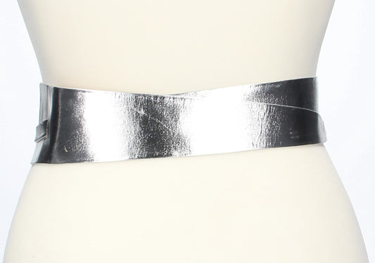Taillen-| Bandgürtel 70mm Silber zum binden - leder-accessoires.com